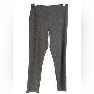 Tribal Stretchy Black Herringbone Texture Pull On Pants (Size M)